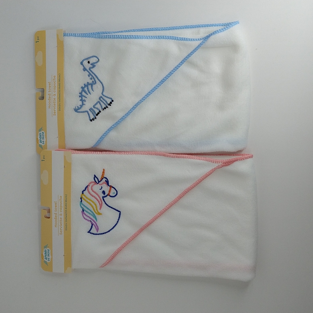 Unicorn & Dinosaur Hooded Towels